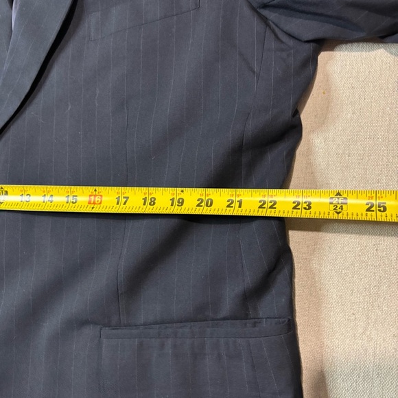 Brooks Brothers Men's Navy Blue Striped Blazer 48 Reg Brooksease 100% Wool USA - Picture 6 of 12
